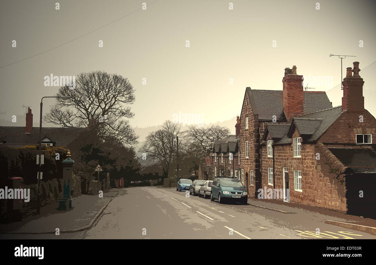 Stanhope Street in StantonbyDale, Traditional village scene which