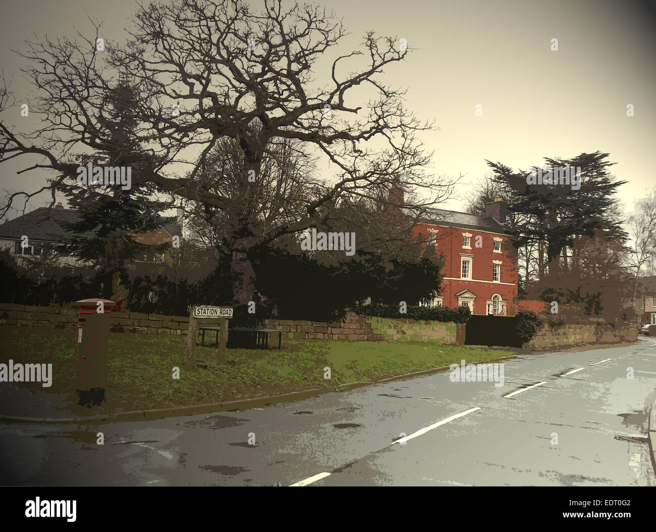 Station Road in Little Eaton, Pictured here near its junction with