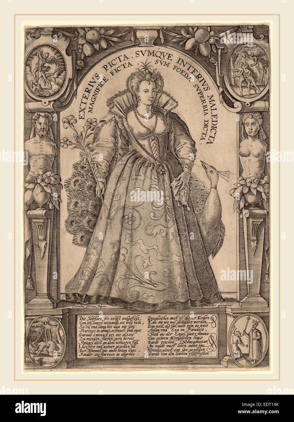 Conrad Goltzius (Dutch, active 1587-active c. 1597), Pride, engraving Stock Photo