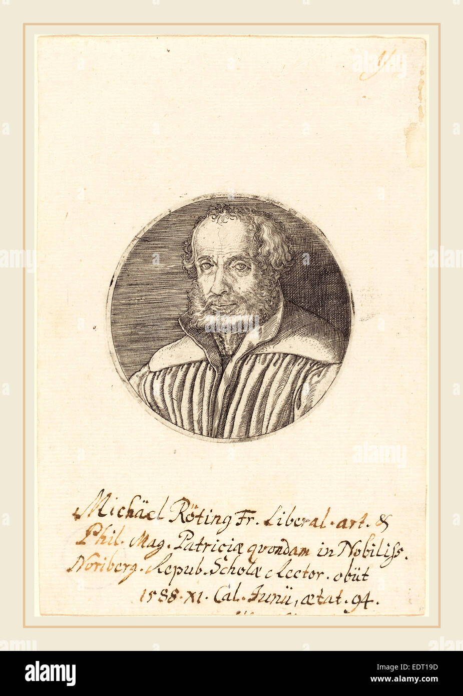 Barthel Beham (German, 1502-1540), Michael Roting, engraving Stock Photo