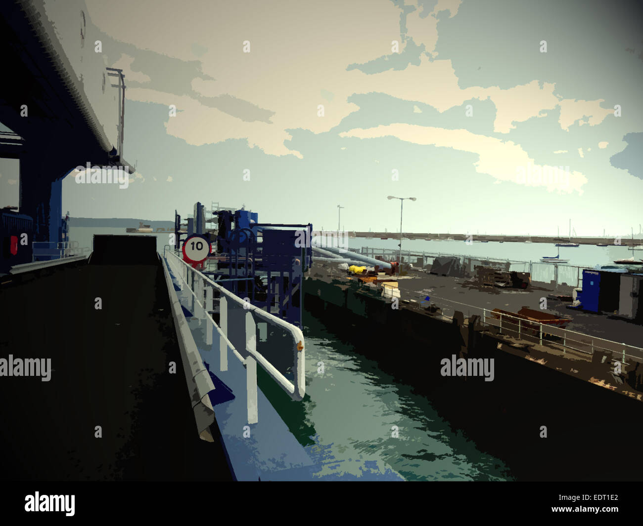 The ferry ramp at Dun Laoghaire Ferry Port, near to Dun Laoghaire ...