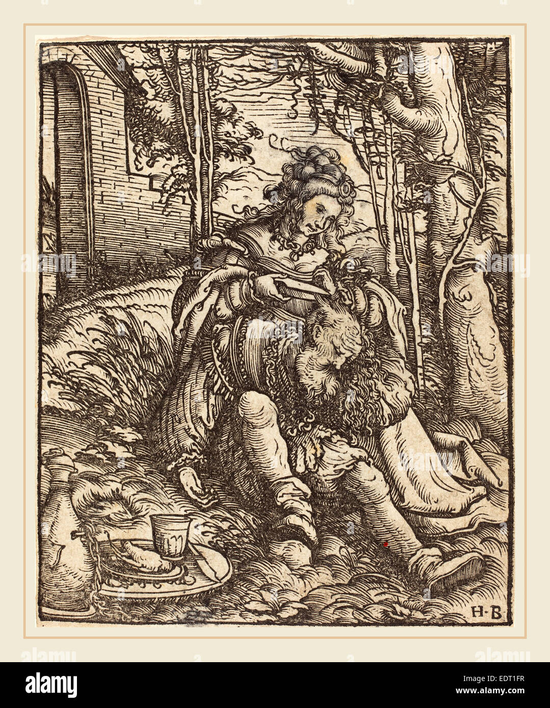 Hans Burgkmair I (German, 1473-1531), Samson and Delilah, woodcut