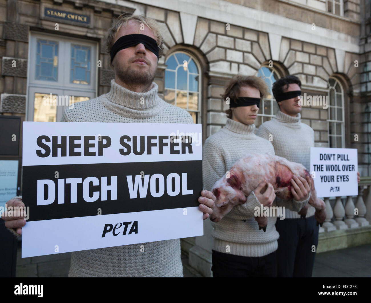 London, UK. 9 January 2015. Animal rights campaign group PETA protest
