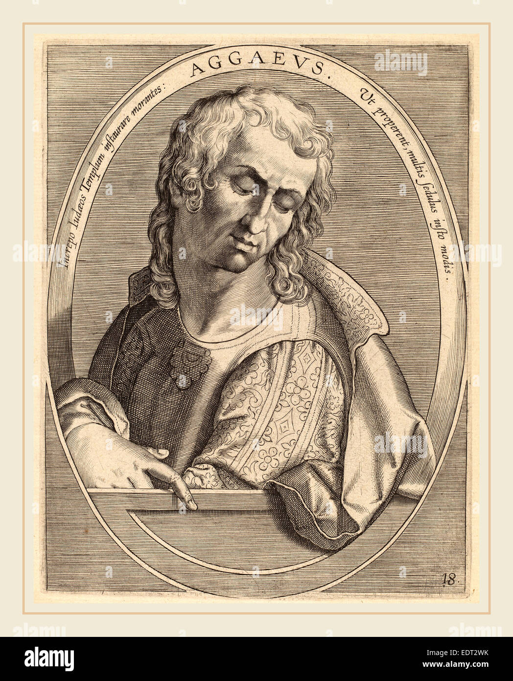 Theodor Galle after Jan van der Straet (Flemish, c. 1571-1633), Aggaeus, published 1613, engraving on laid paper Stock Photo