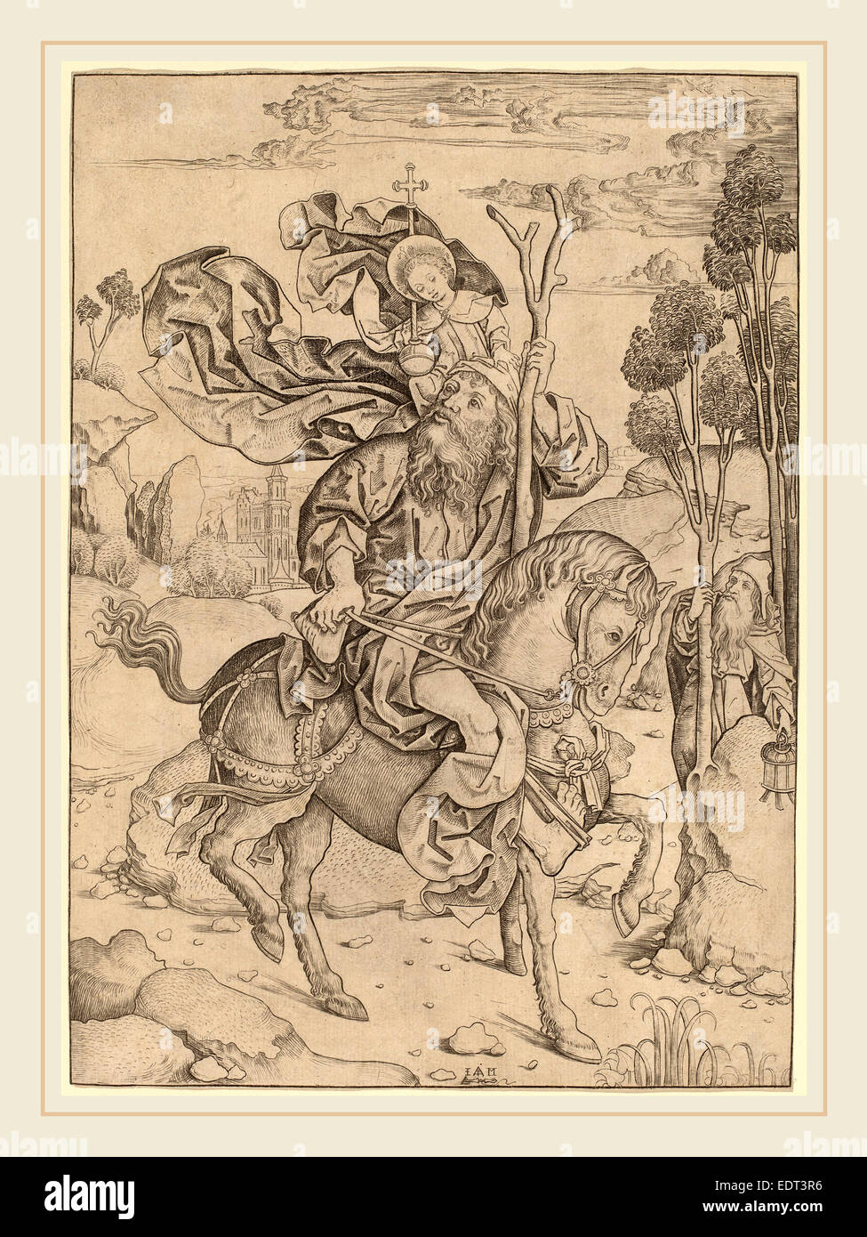 Master I.A.M. of Zwolle (Dutch, active c. 14701490), Saint Christopher