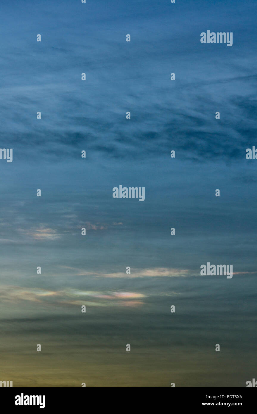 Polar stratospheric clouds Stock Photo