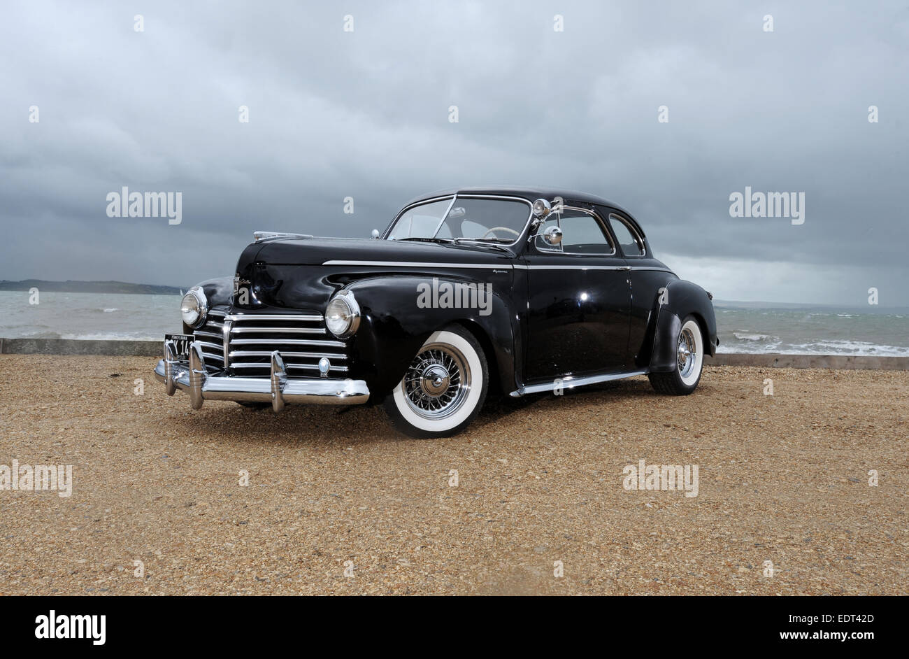 Lightly customised 1941 Chrysler Highlander coupe, American car - lowered suspension Stock Photo