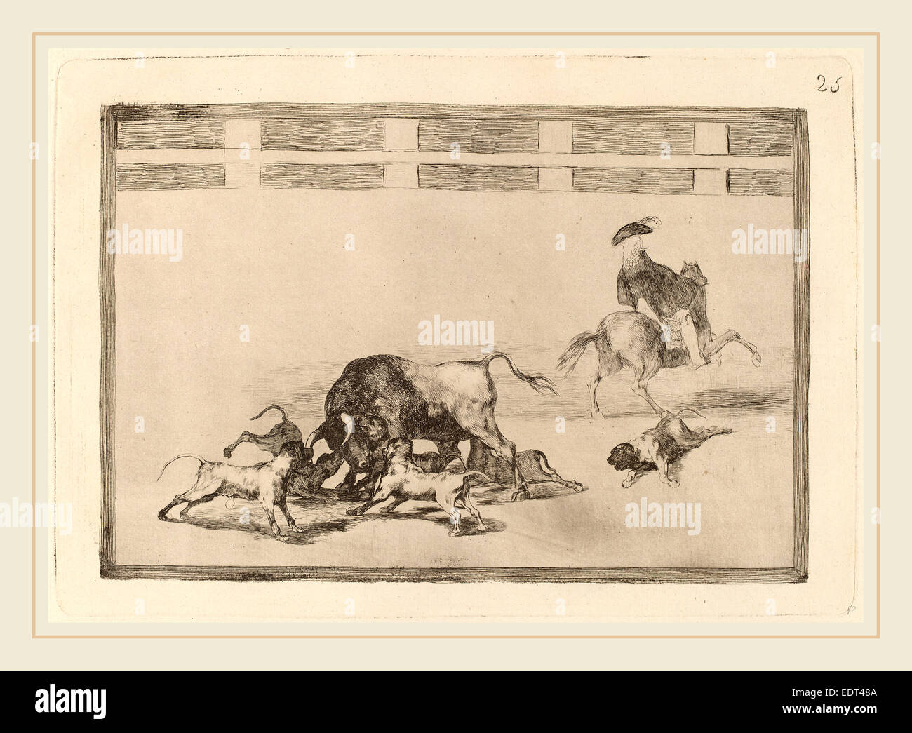 Francisco de Goya, Echan perros al toro (They Loose Dogs on the Bull ...