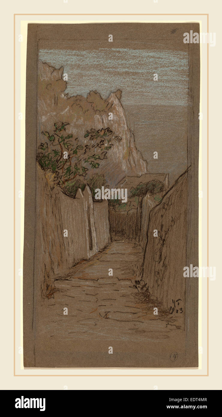 Elihu Vedder, Capri, American, 18361923, 1913, pastel on gray paper