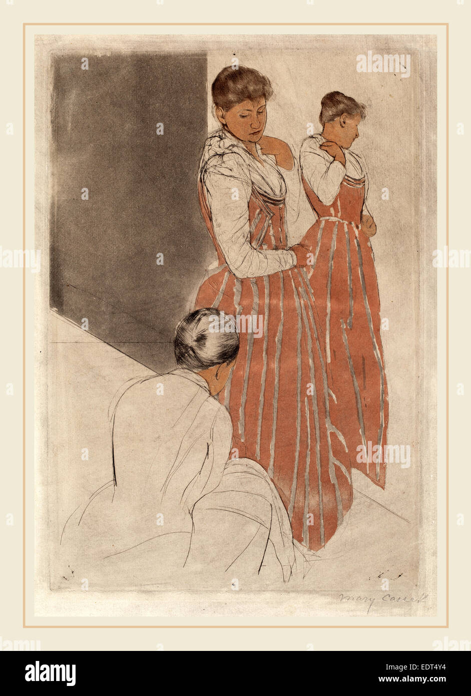 Mary Cassatt, The Fitting, American, 1844-1926, 1890-1891, color ...