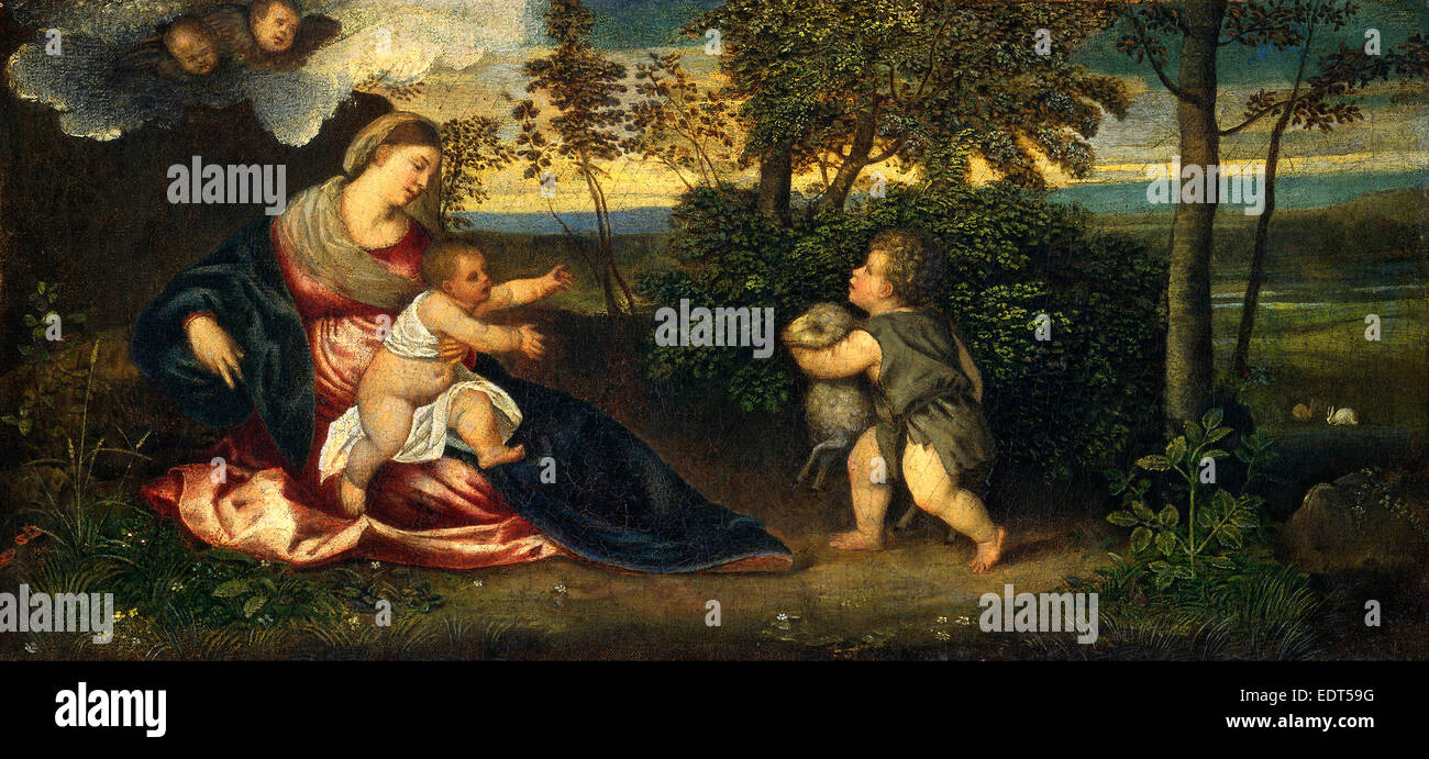 Polidoro Lanzani, Madonna and Child and the Infant Saint John in a