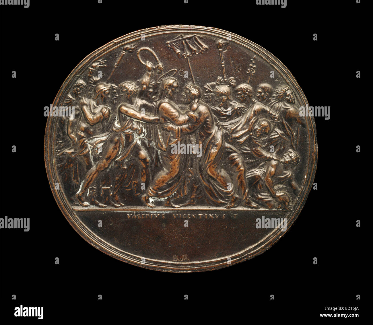 Valerio Belli, The Betrayal of Christ, Italian, 1468-1546, 1525 or after, bronze--Very dark patina Stock Photo