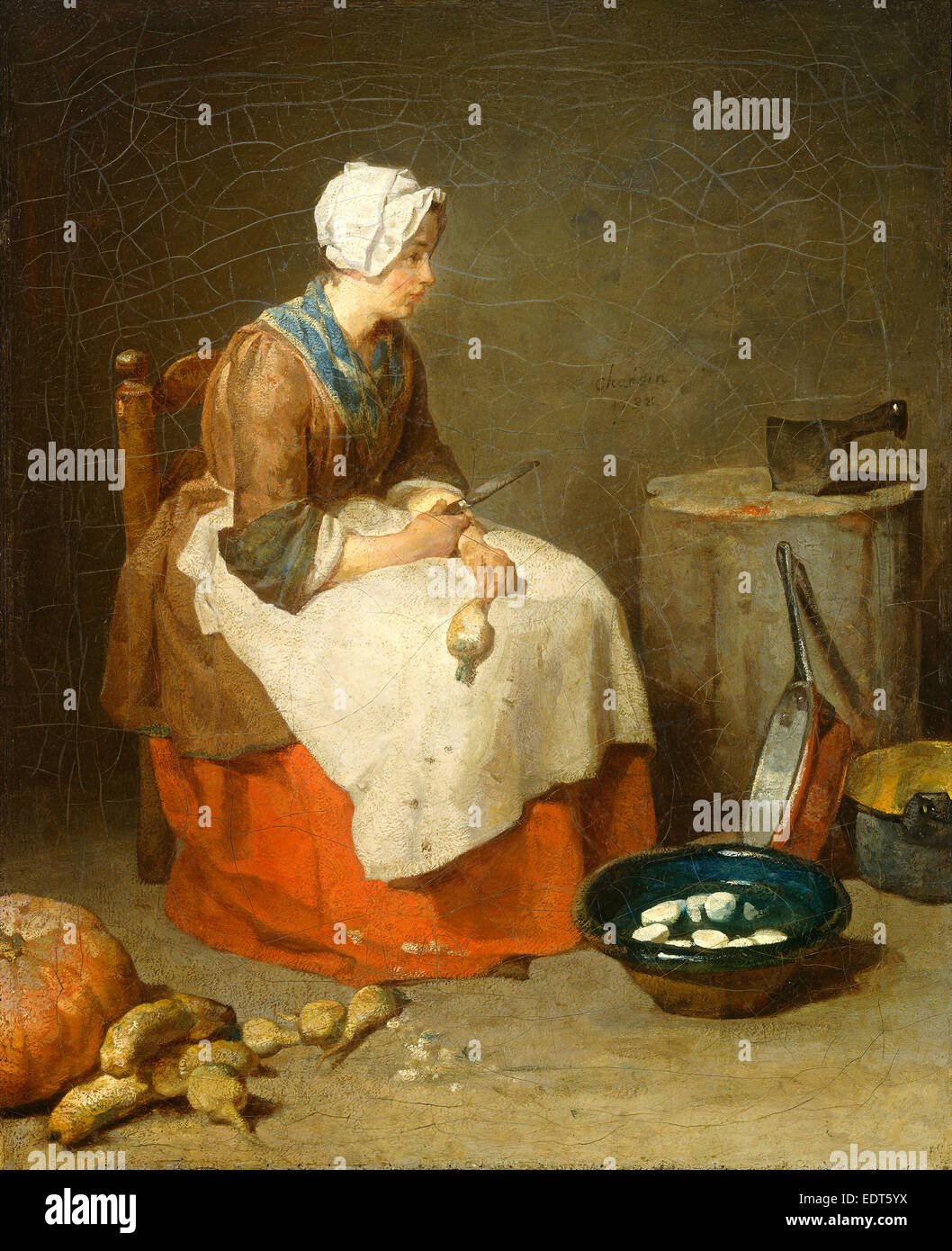 Jean Siméon Chardin, The Kitchen Maid, French, 1699-1779, 1738, oil on canvas Stock Photo