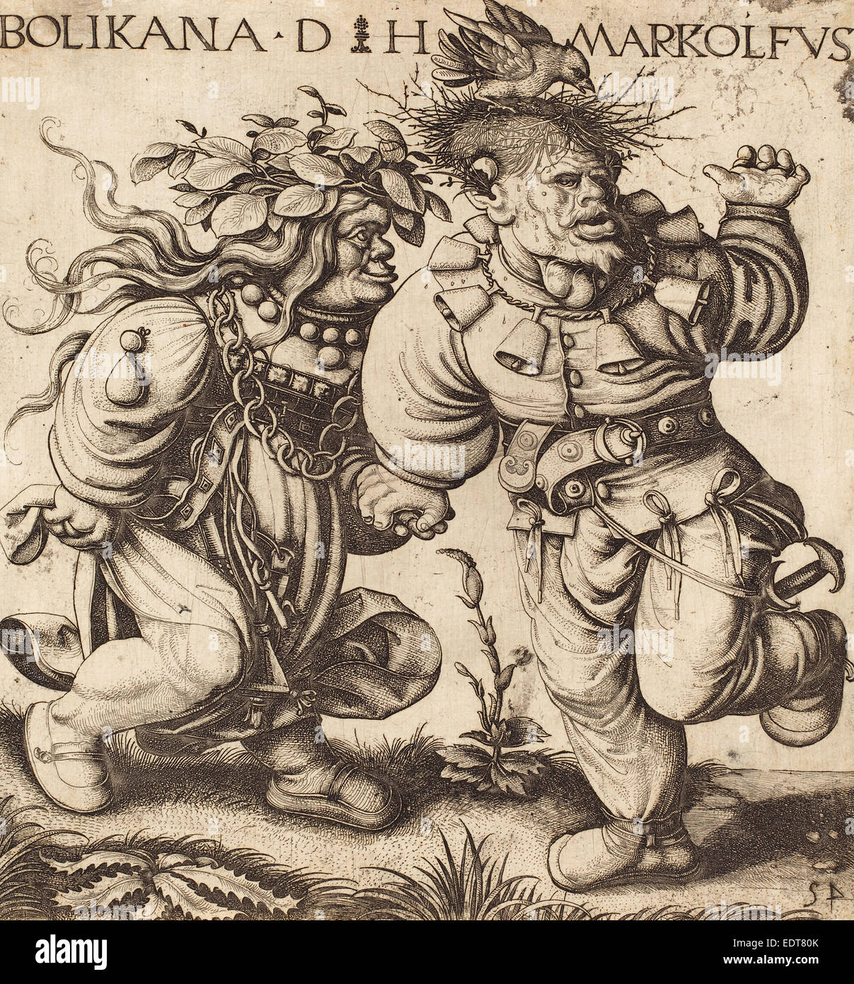 Daniel Hopfer I (German, c. 1470 1536), Bolikana and Markolfus