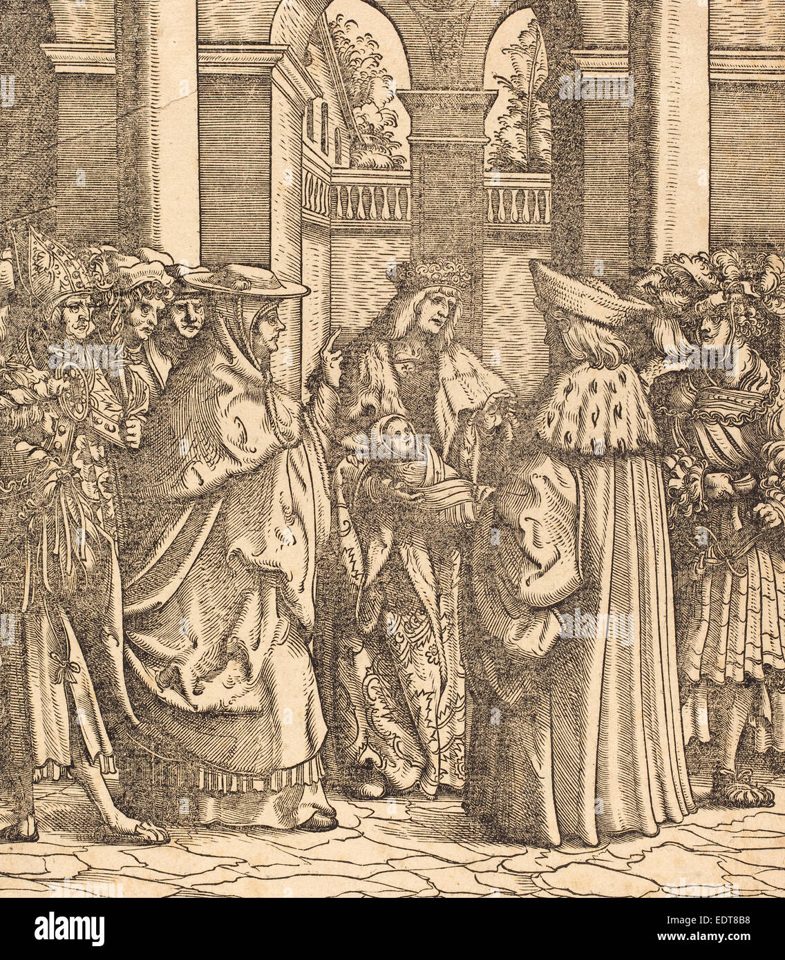 Hans Burgkmair I (German, 1473 - 1531), The Archbishop Blessing the Child after the Baptism, woodcut