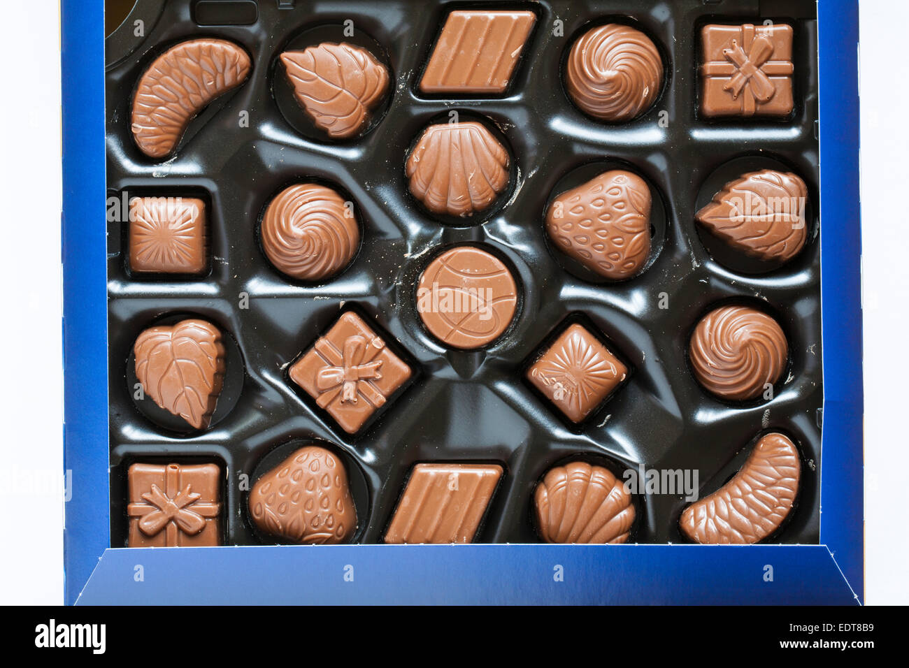 box of Terry's All Gold milk chocolates undone to show contents Stock