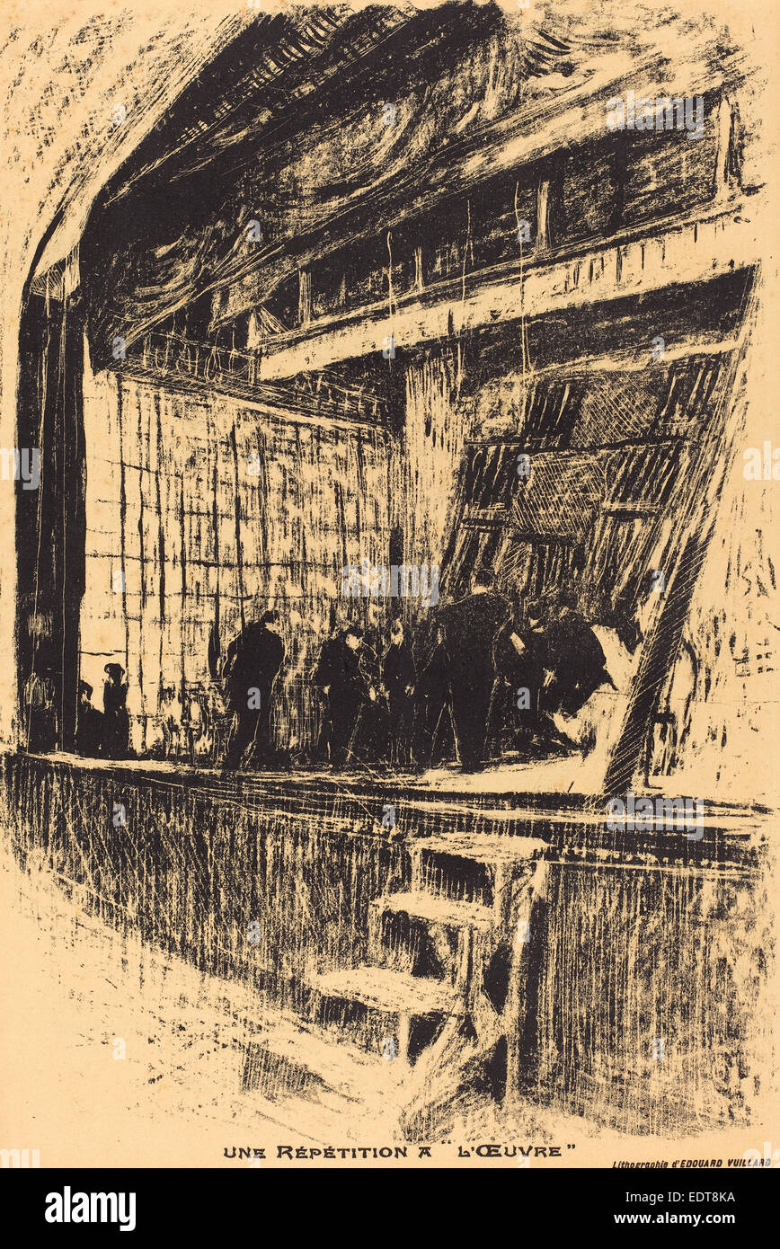 Edouard Vuillard, Une répétition à L'Oeuvre, Program for L'Oasis, French, 1868 - 1940, 1903, lithograph in black on wove paper Stock Photo