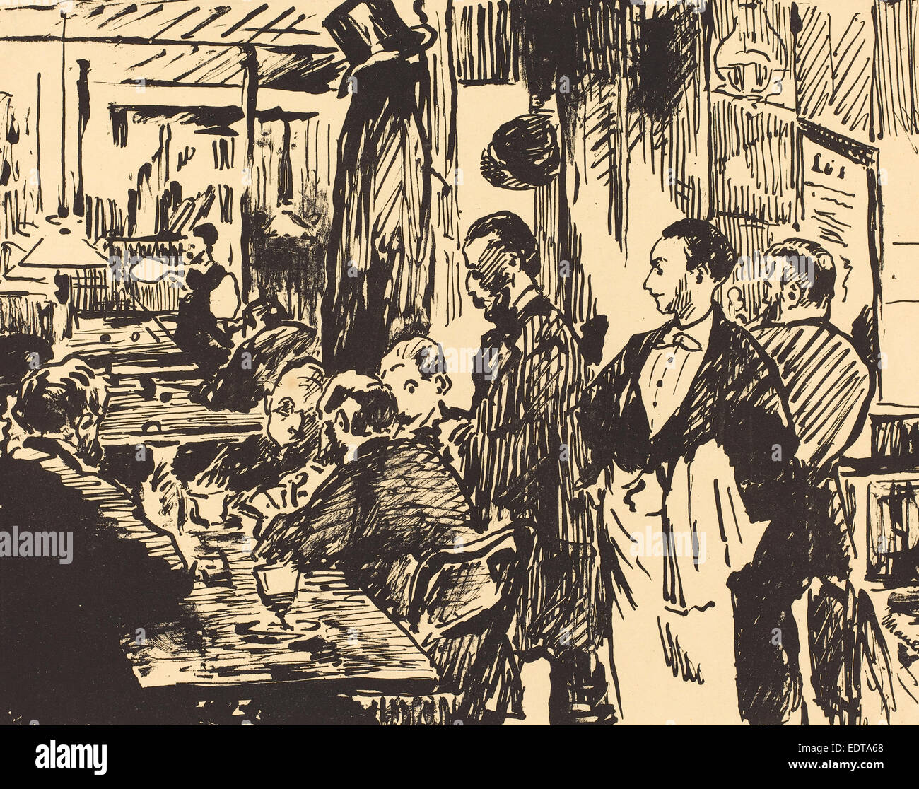 Edouard Manet (French, 1832 - 1883), At the Café (Au café), 1869, transfer lithograph Stock Photo