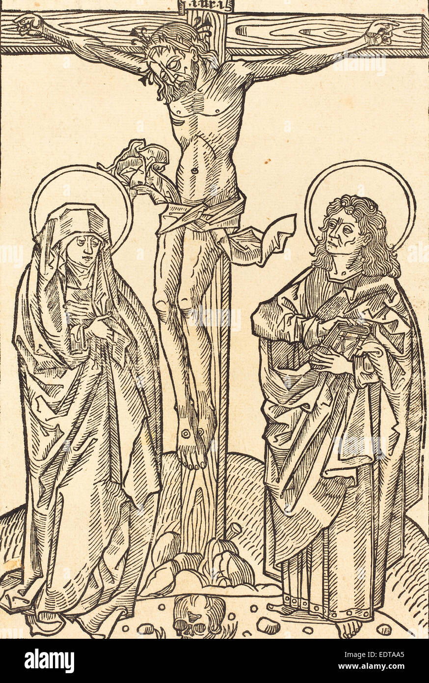 German 15th Century, Christ on the Cross, 14861488, woodcut Stock