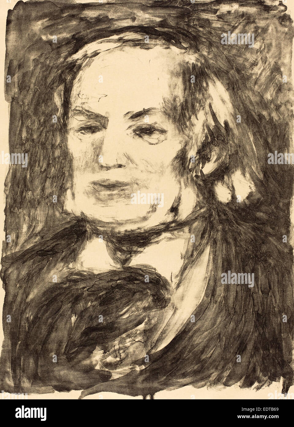 Auguste Renoir, Richard Wagner, French, 1841 - 1919, c. 1900, lithograph on japan paper Stock Photo