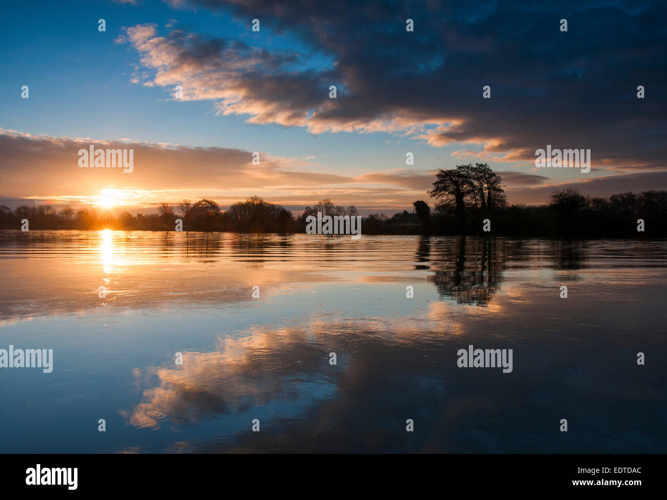 Sunrise reflections on the River Trent at Colwick in Nottingham, England UK Stock Photo Alamy