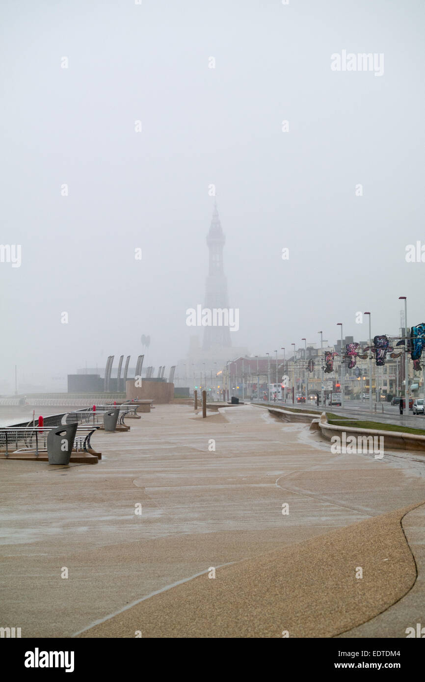 Blackpool, Lancashire, UK. 9th January, 2015. Weather news; Very heavy ...