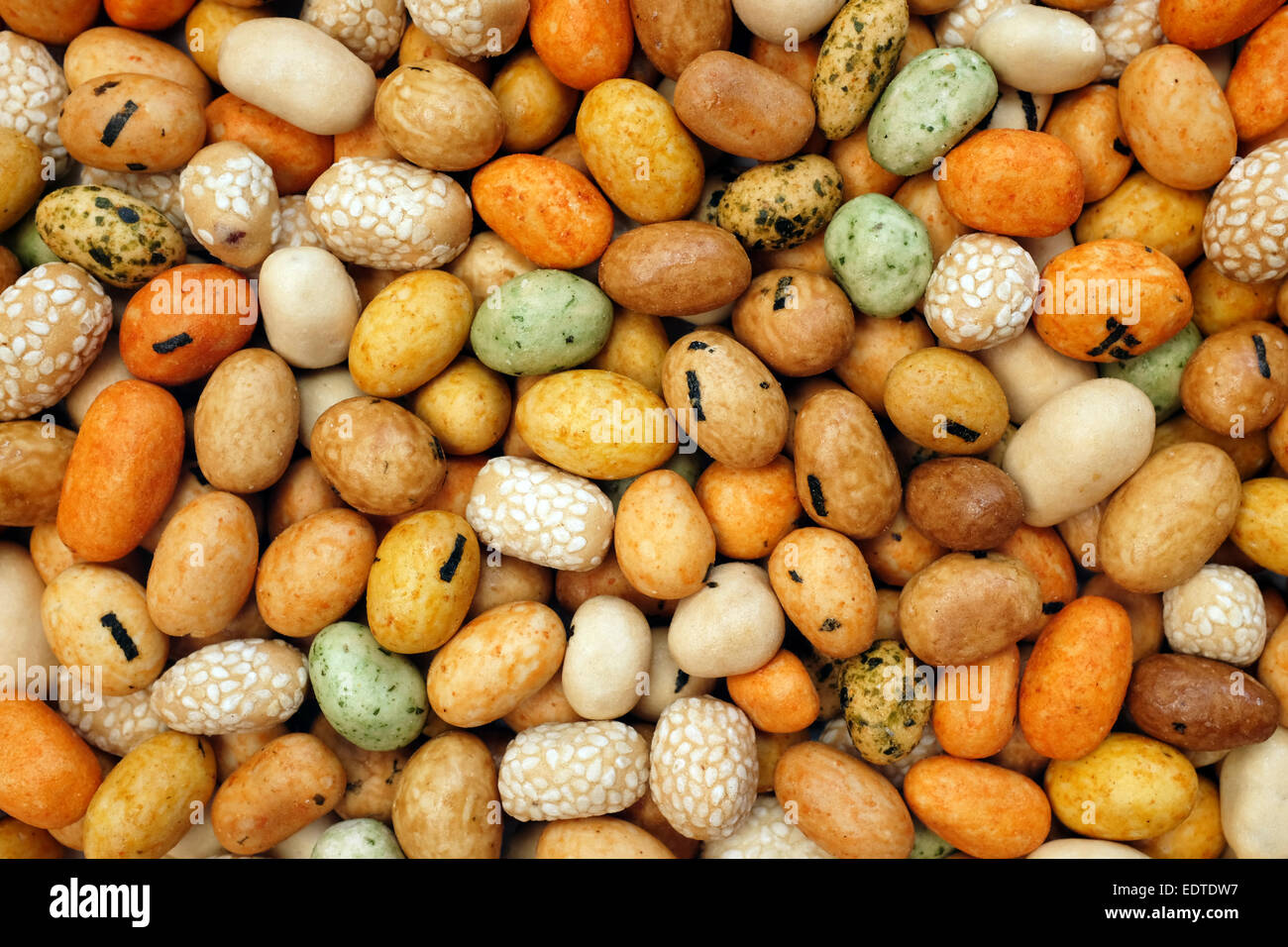 Seaweed peanuts as an abstract background texture Stock Photo