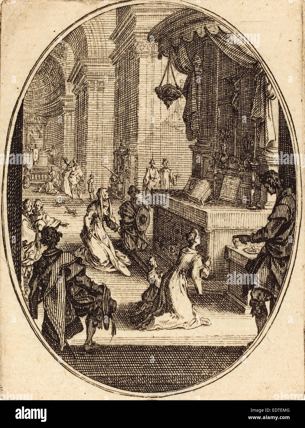 Jacques Callot (French, 1592 - 1635), The Cult of God, probably 1627, etching Stock Photo