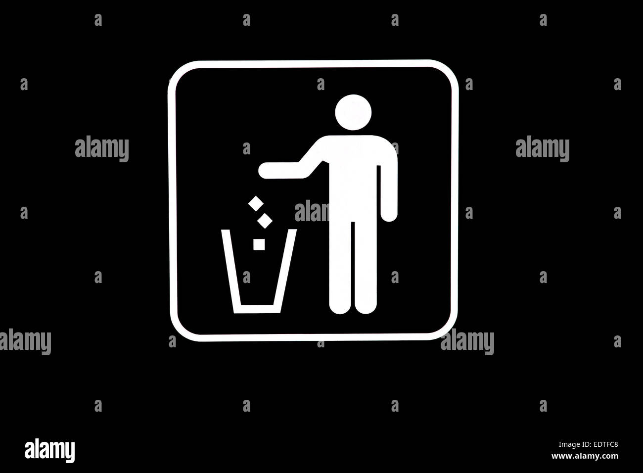 Litter bin sign on a litter bin i Denmark Stock Photo Alamy