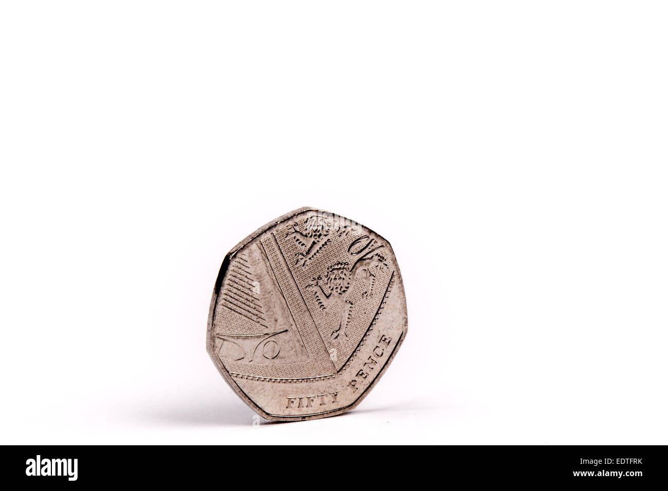 British 50 Pence Coin Stock Photo - Alamy