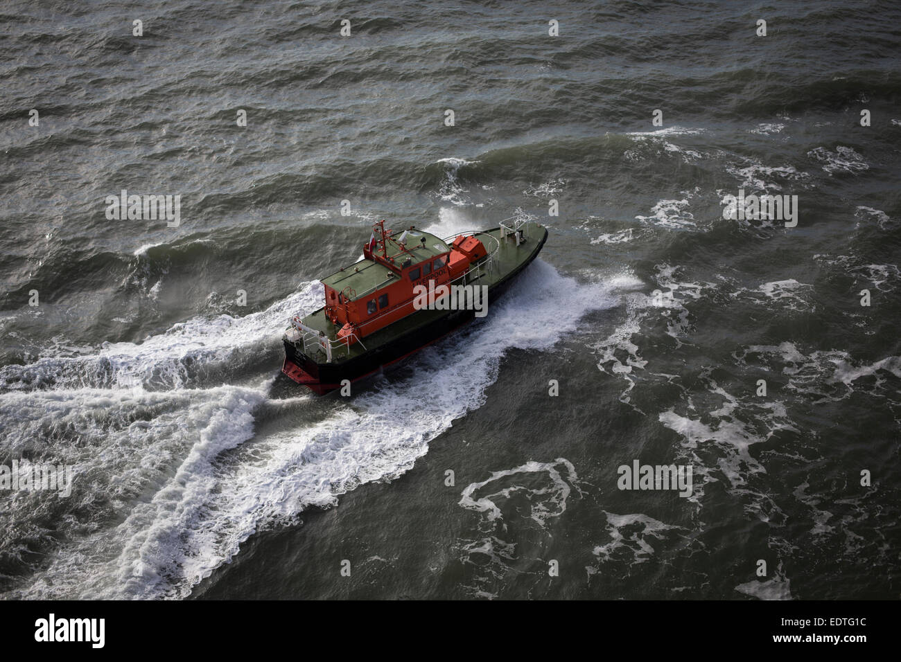 A pilot launch of the Liverpool Pilotage Service Ltd working in the river Mersey, England, UK. Stock Photo