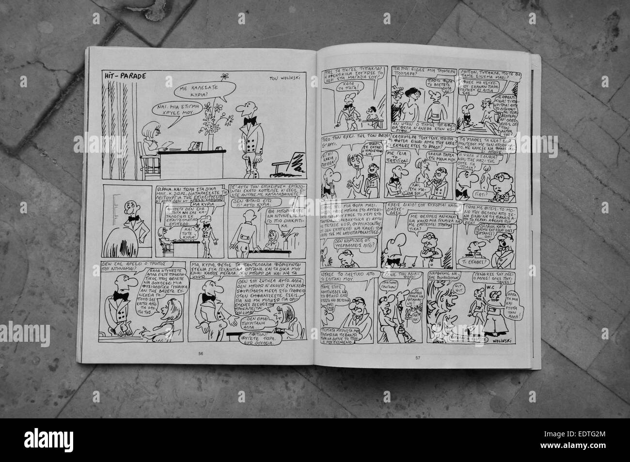 Comic book by cartoonist Georges Wolinski a victim of the terrorist attack  at the office of Charlie Hebdo satirical magazine Stock Photo - Alamy