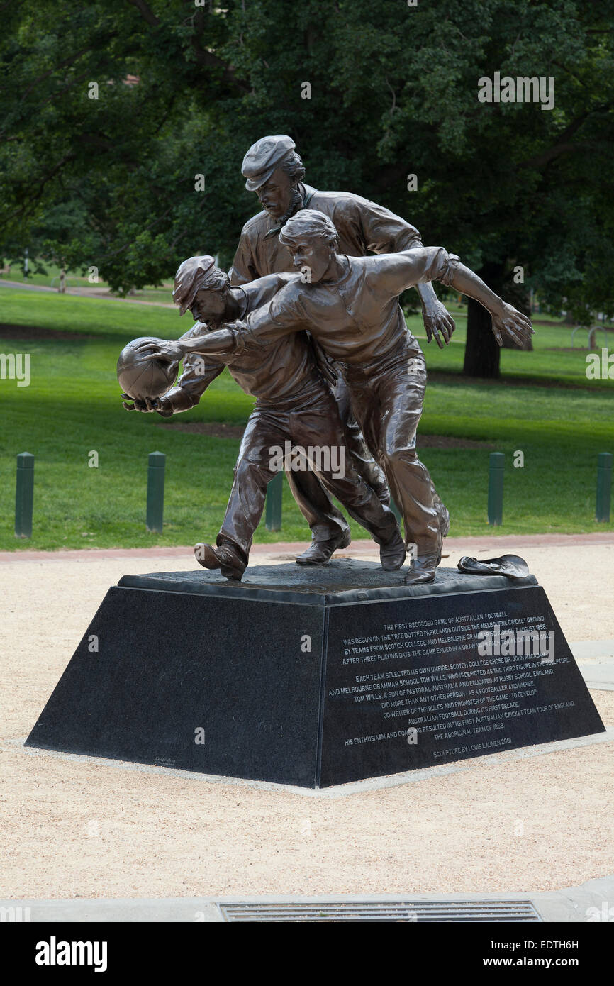 Australian Rules Football statue, outside the Melbourne Cricket Ground