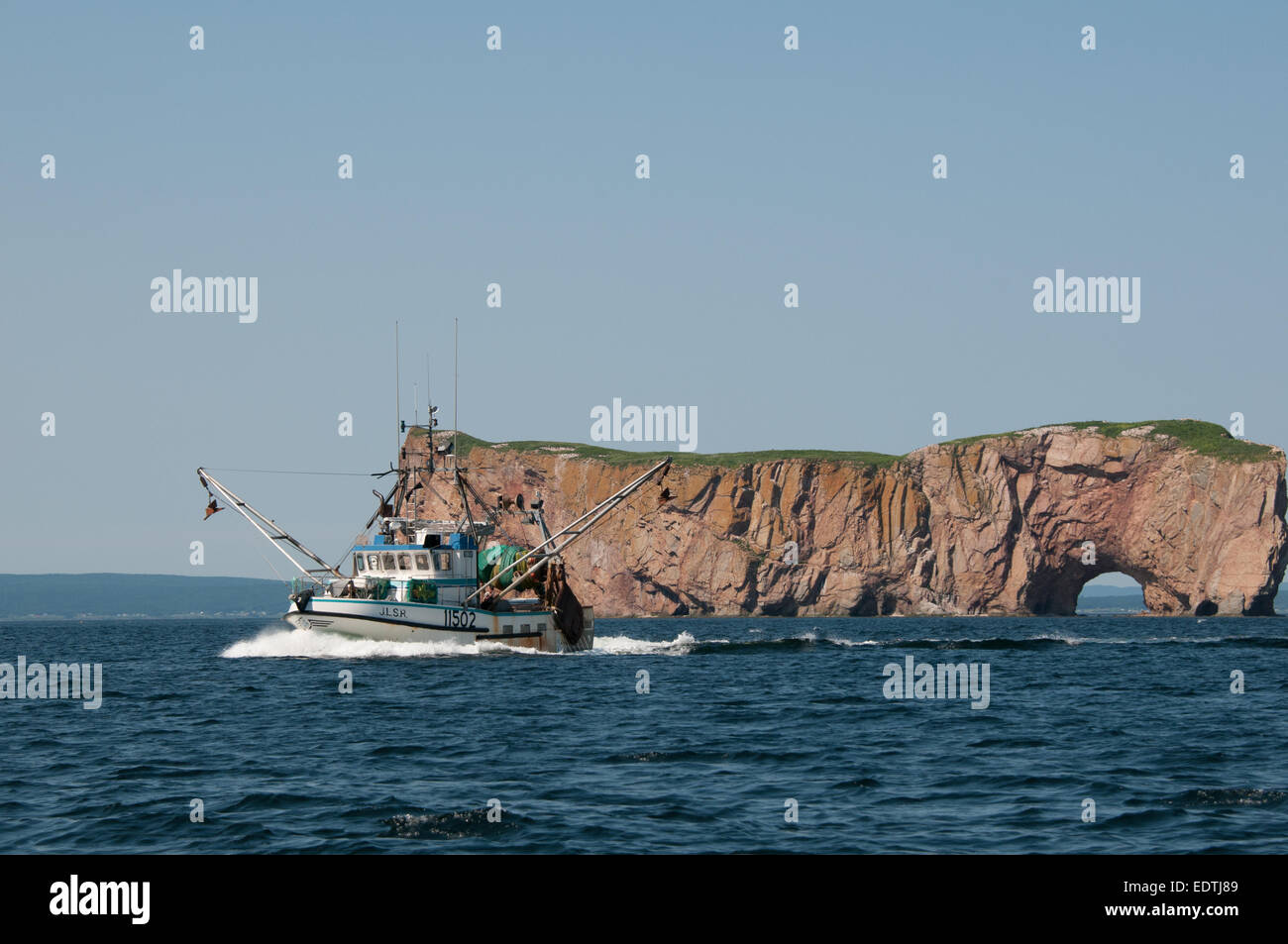 Boat fishing for crabs Percé Gaspésie Québec Stock Photo Alamy
