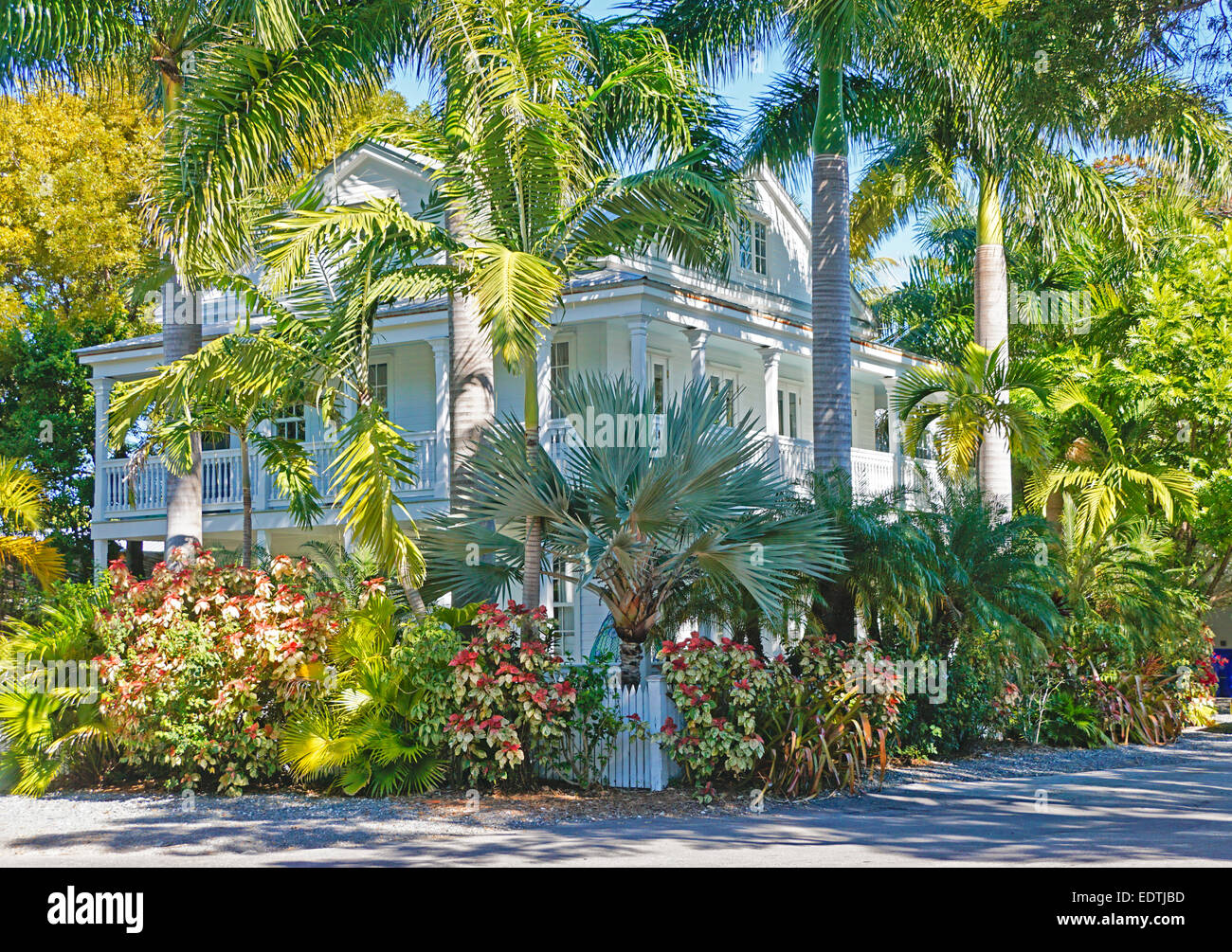 Large house in Key West style architecture. Stock Photo