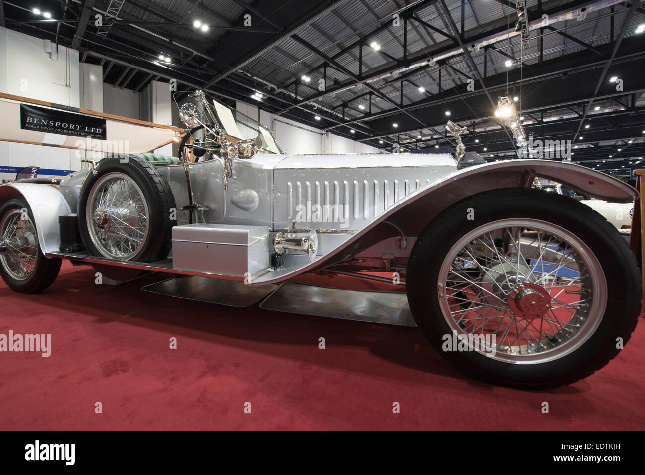 1911 Rolls Royce Silver Ghost on P&A Wood stand at The Classic Car Show in London Excel Stock Photo