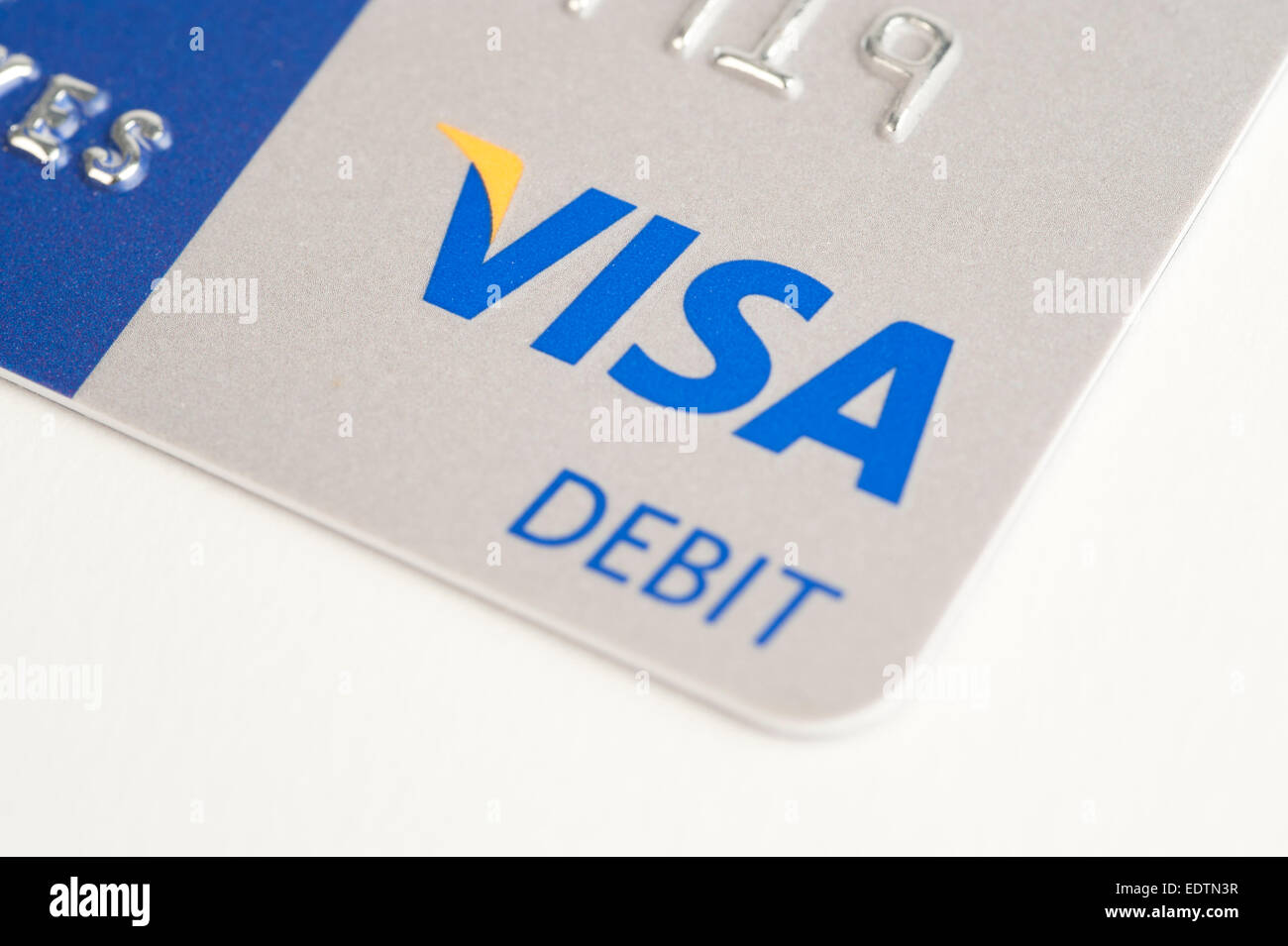 Close-up of Visa debit card Stock Photo