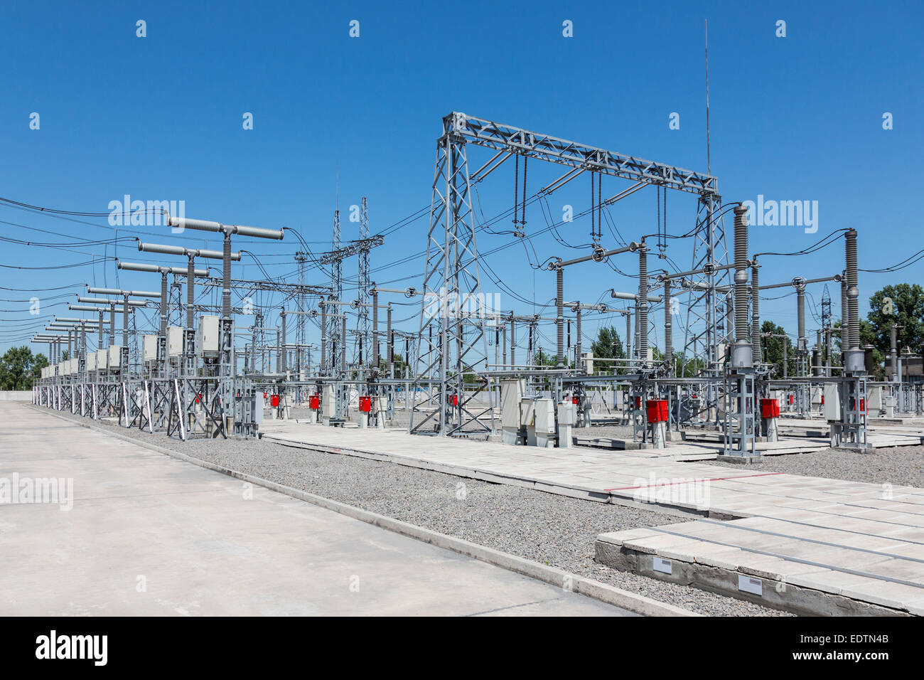 Part of electric station engineering construction on a plant Stock Photo