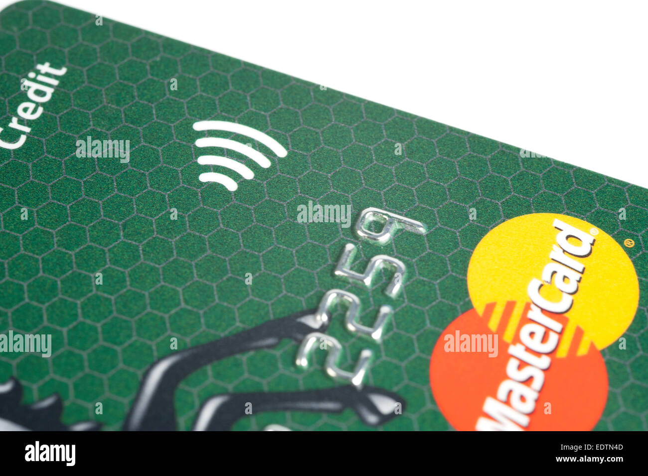Mastercard contactless credit card close-up detail Stock Photo