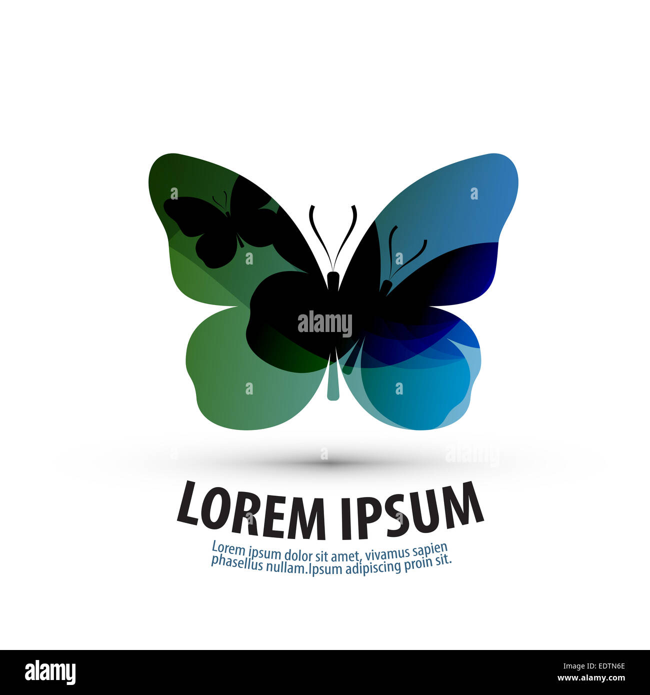 butterfly. logo, icon, sign, emblem, template Stock Photo