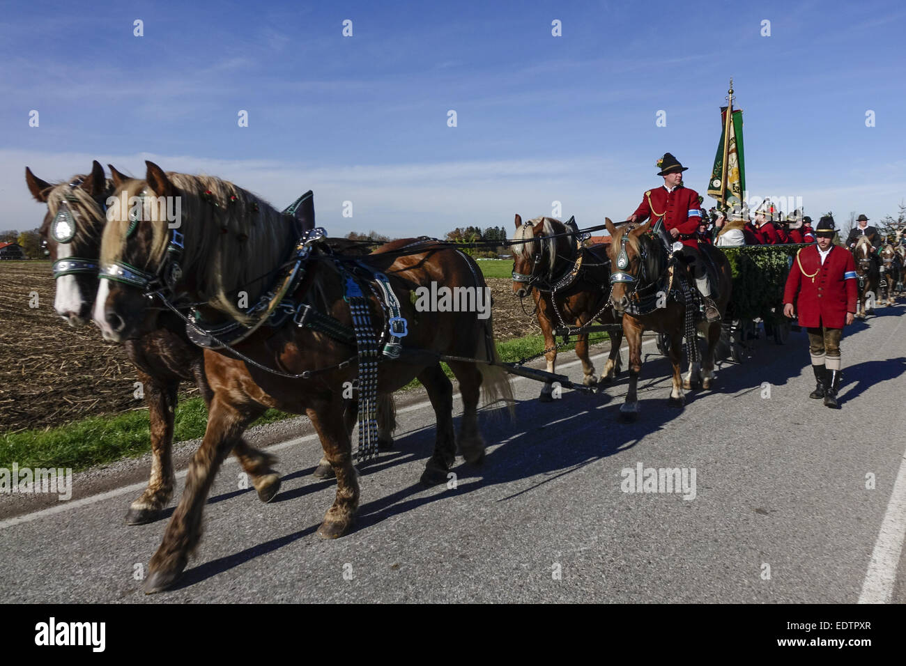 Leonhardifahrt in Benediktbeuren, Oberbayern, Deutschland.(nur redaktionell nutzbar, kein model release vorhanden),Traditional L Stock Photo