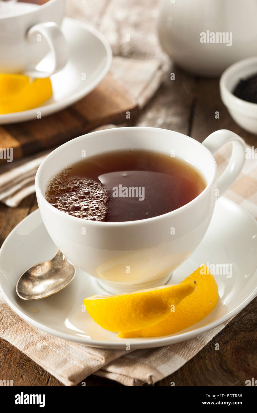 Hot Organic Black Tea with Fresh Lemon Stock Photo Alamy