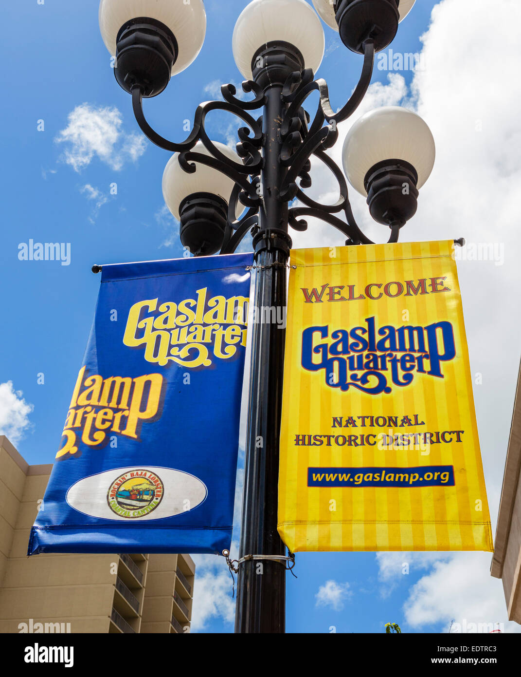 The historic Gaslamp Quarter of downtown San Diego, California, USA