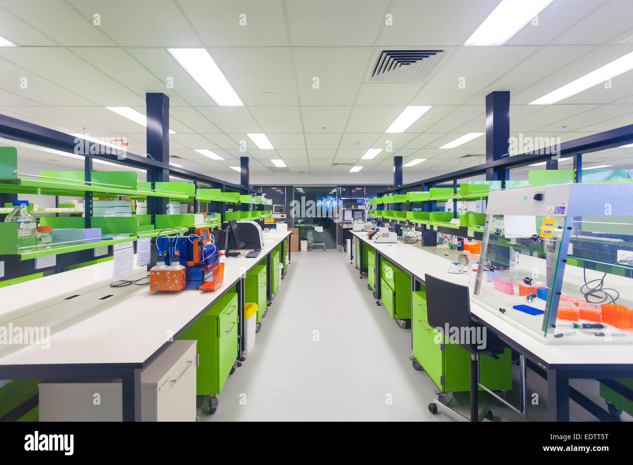 Empty modern medical research laboratory Stock Photo