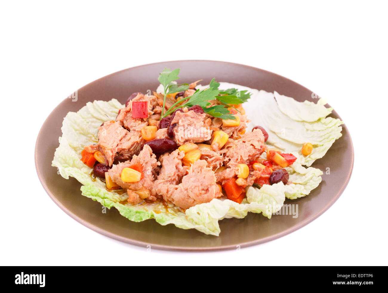 Tuna salad with beans and corn Stock Photo Alamy