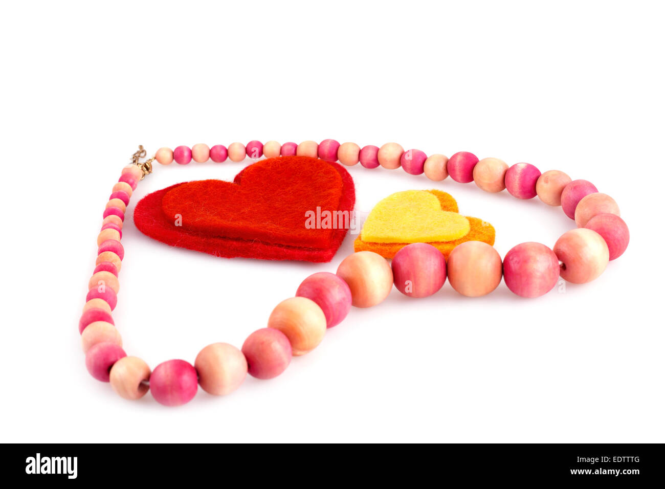 Wooden Beads on a String making a Colorful Toy Necklace Stock