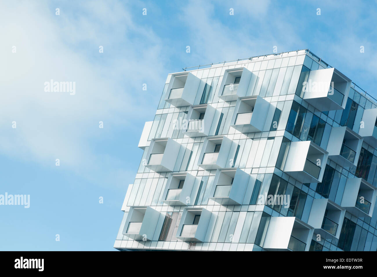 Modern apartment building with balconies Stock Photo
