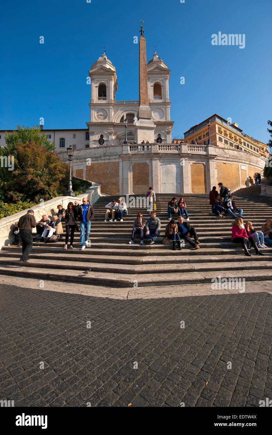 Trinità dei Monti staircase and church, Piazza di Spagna, Rome, Italy Stock Photo