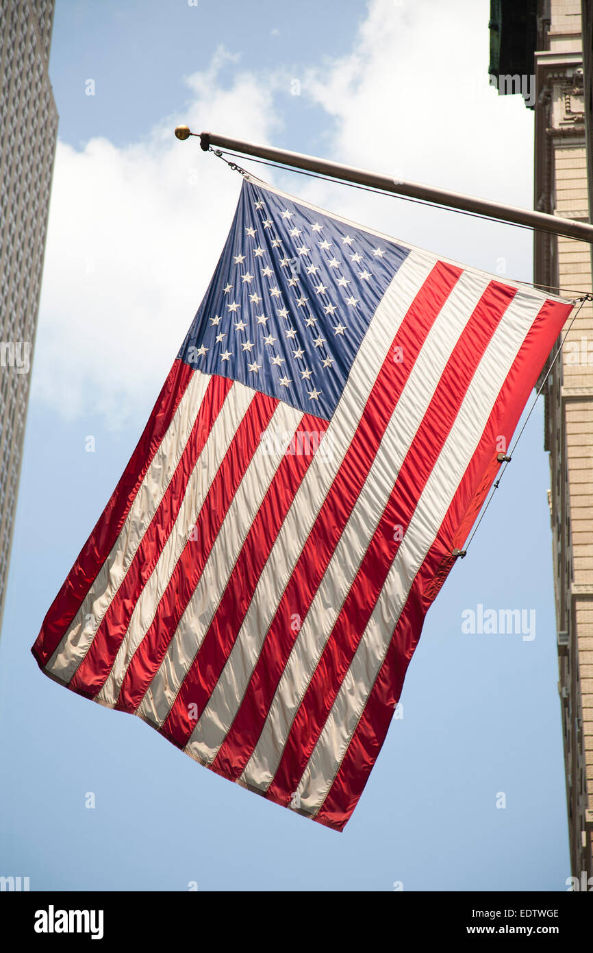 american flag,  Manhattan, New York, Usa, America Stock Photo