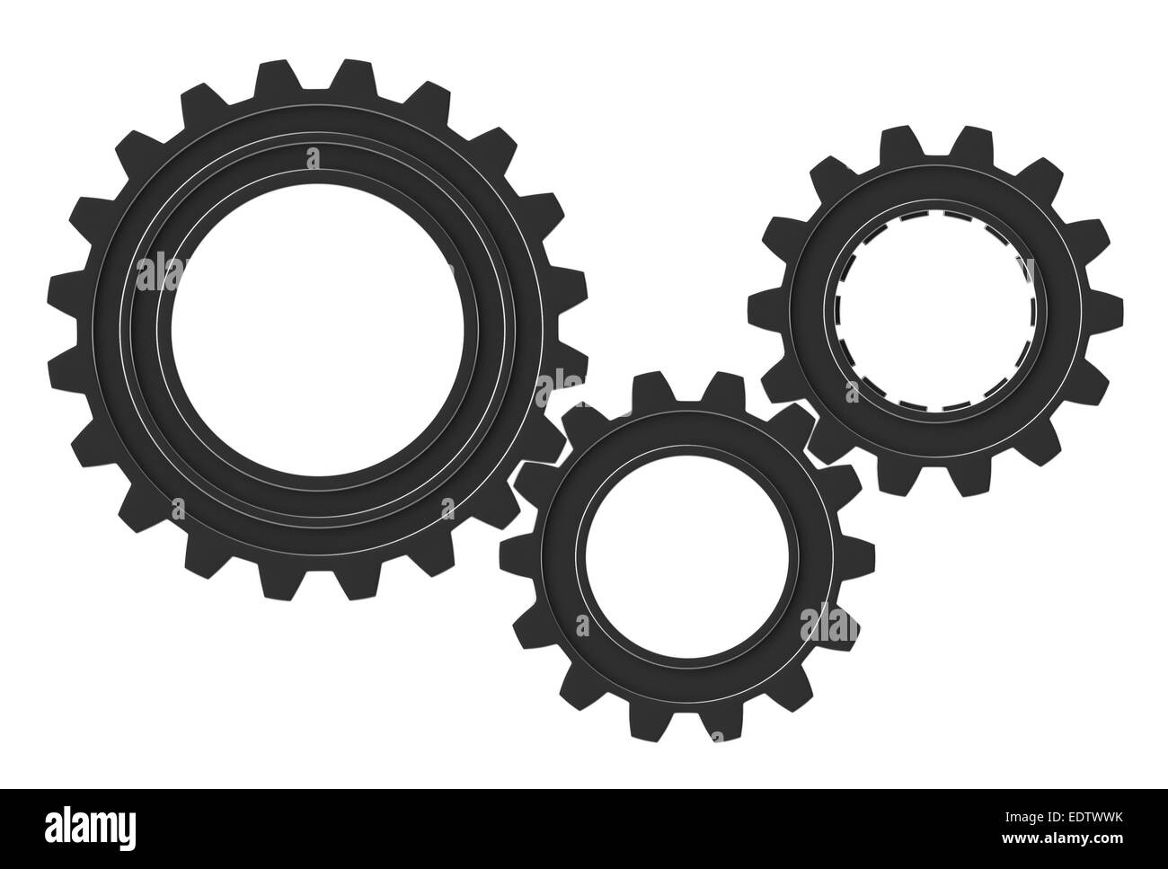 3d render of metallic gears over white background Stock Photo - Alamy